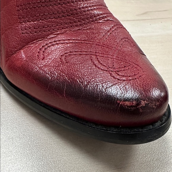 Franco Sarto Red Leather Cowboy Booties - Picture 11 of 11